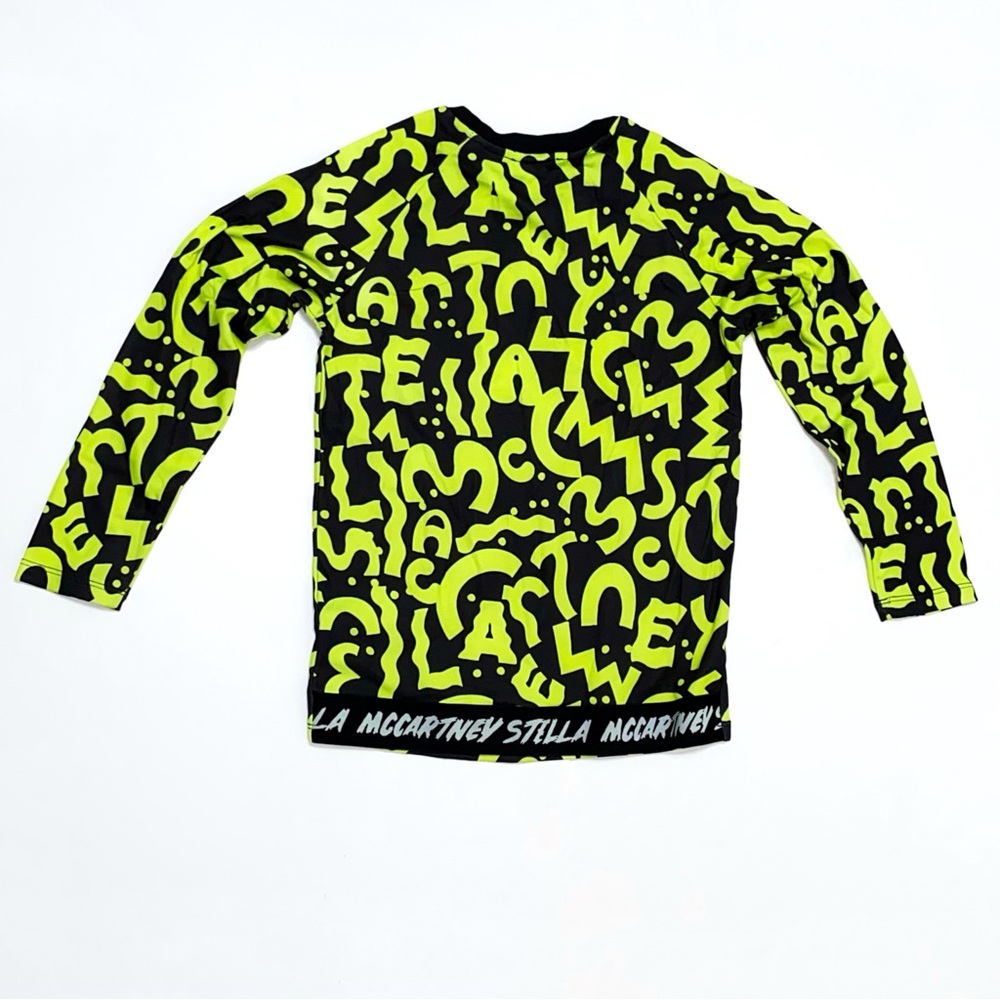 STELLA MCCARTNEY KIDS BLACK YELLOW LOGO PRINT JERSEY TOP PANTS tracksuit SET - Picture 3 of 12